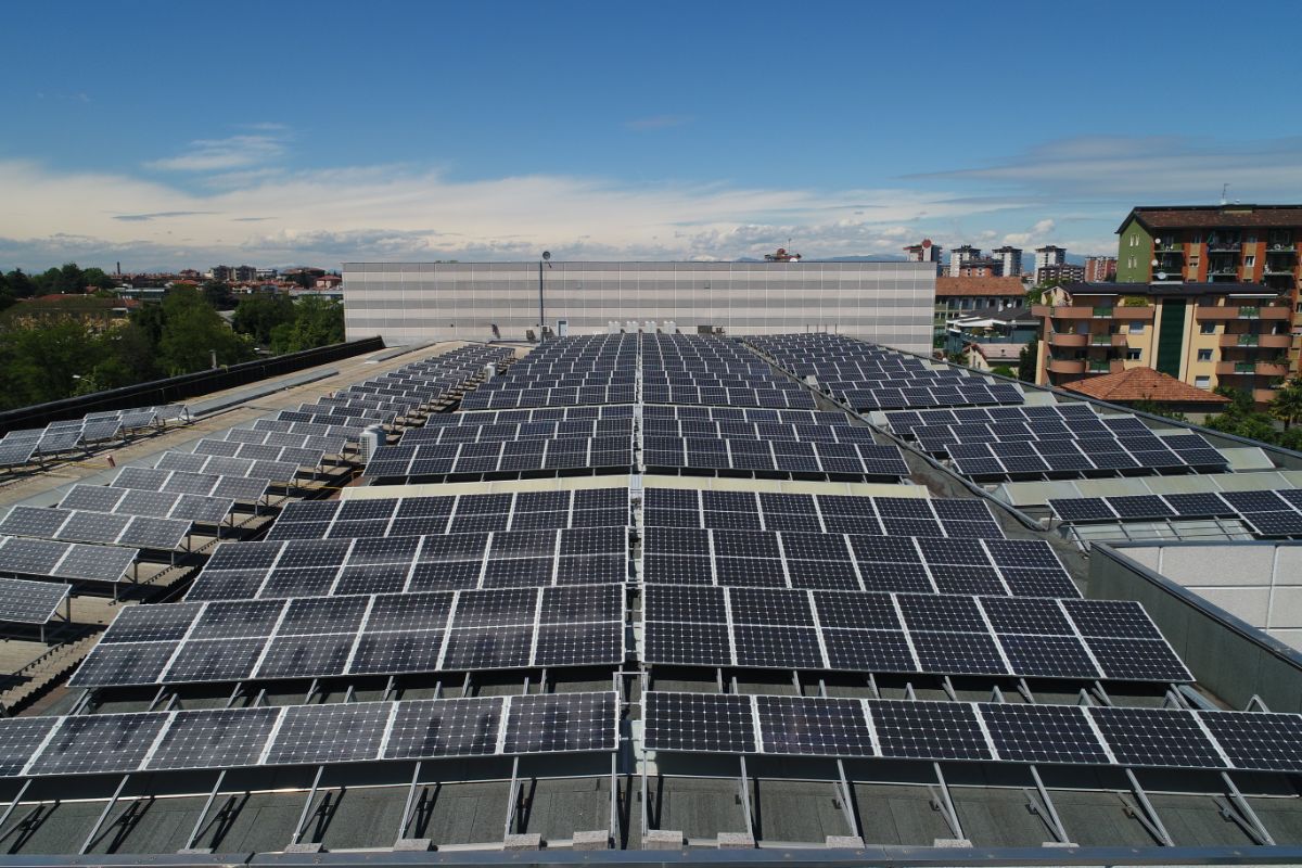 Solar panels on the roof